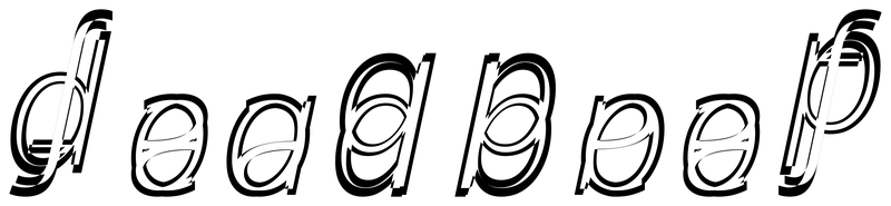 Ambigram for deadbeef in Notosans-lightitalic